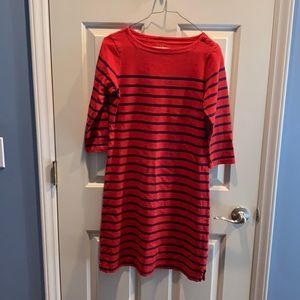 L.L.Bean red and Navy striped dress